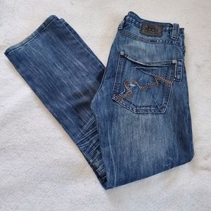 Bailey's PT BLK Distressed Slim Straight Jeans, 32x32